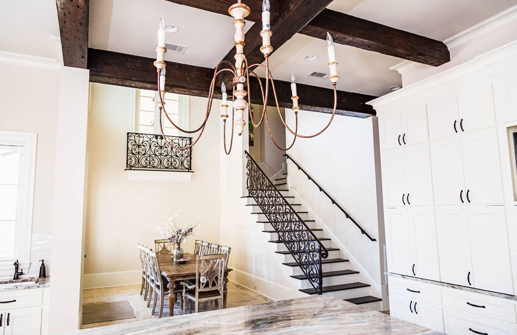 Chandelier and Dining Area